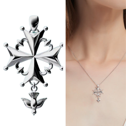 Huguenot Cross Pendant Gold Vermeil - Zafari Studio Jewelry